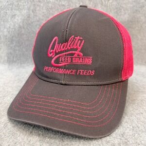 Quality Feed Grains Ladies Pink Grey OC Trucker Hat Performance Feeds AMPT OSFM